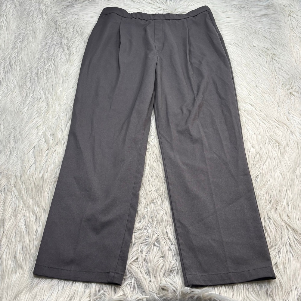 Muji Women's XXL Gray Pull On Straight Leg Trouser Preppy Heritage Academia